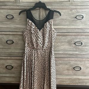 BCBGeneration Cross Pleat Dress size 2 beige and black cocktail dress NWOT